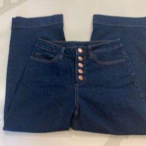 Time and Tru Button Fly Wide Leg Jeans High rise